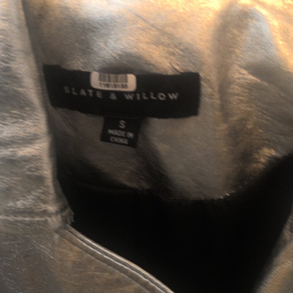 Silver Leather-Style Jacket - Picture 2 of 3